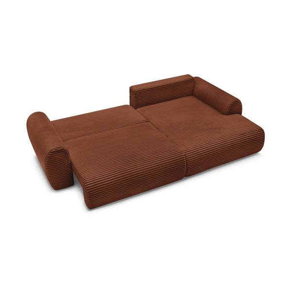 Разтегателен ъглов диван от рипсено кадифе в тухлен цвят (десен ъгъл) Lucien – Bobochic Paris-image-4