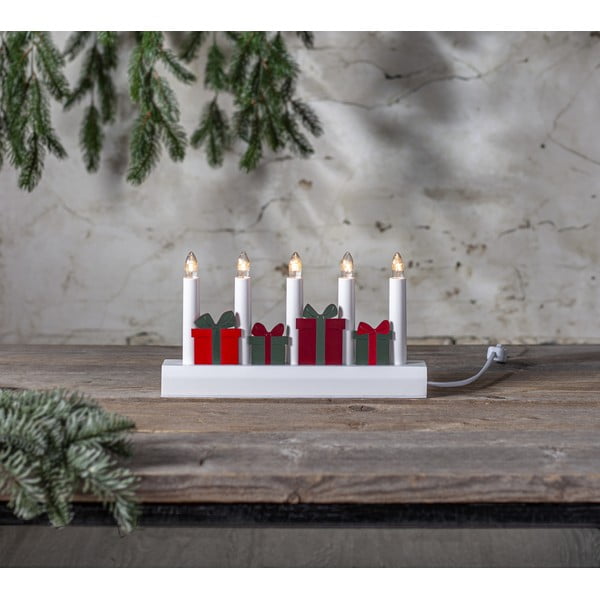 Червено-бяла коледна светлинна украса за контакт Julia – Star Trading-image-1