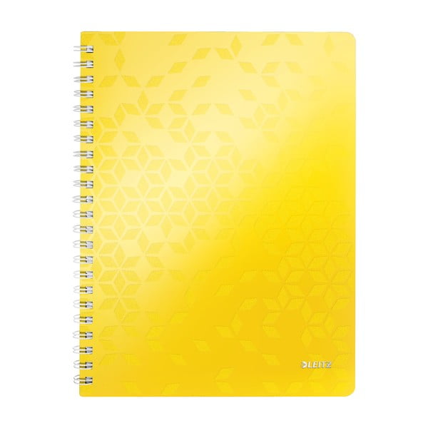 Жълта тетрадка с подложки, A4, 80 страници WOW - Leitz