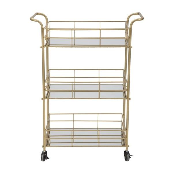 Количка за сервиране на 3 нива със златен дизайн Reo Carrello - Mauro Ferretti-image-3