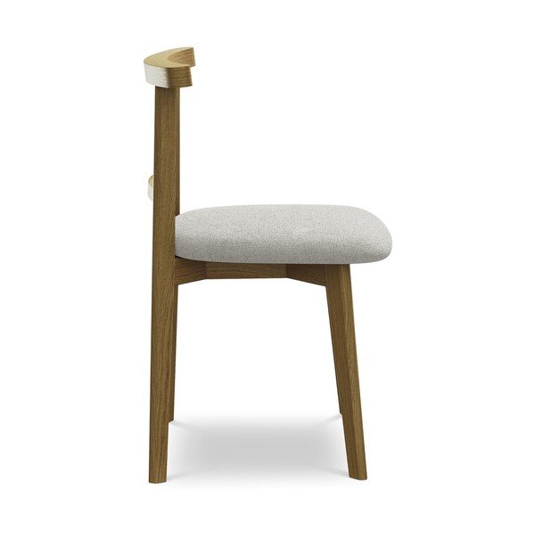 Светлосив трапезен стол от масивна дървесина Ohelo – Makamii-image-2