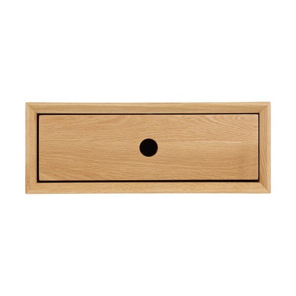 Стенен рафт от масивен дъб в светло естествен цвят 40 cm Luzern – House Nordic-image-3