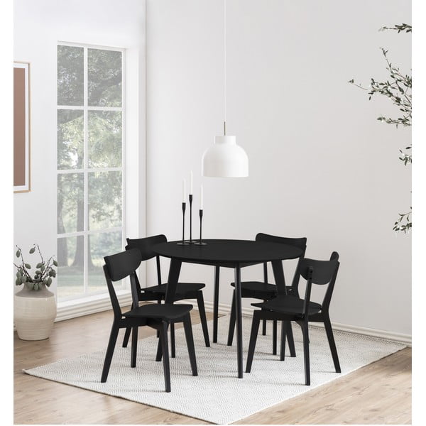 Черен трапезен стол Roxby - Actona-image-1