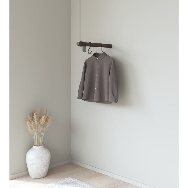 Кафява стенна закачалка от масивен дъб 50 cm Swing – LIND DNA-image-1