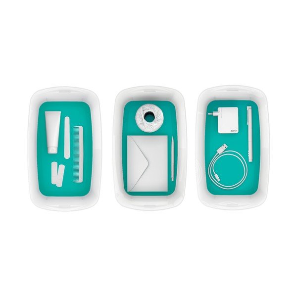 Кутия за съхранение в бяло и тюркоазено с капак Office, обем 5 л MyBox - Leitz-image-2