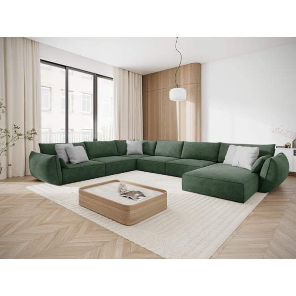 Тъмнозелен ъглов диван (ляв ъгъл) Vanda - Mazzini Sofas-image-1