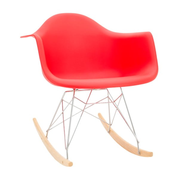 Červená houpací židle InArt Amapola