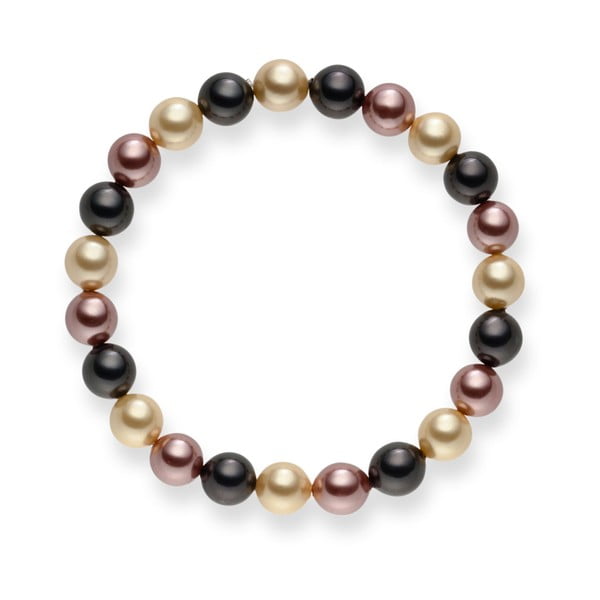 Hnědý perlový náramek Pearls of London Mystic, délka 19 cm