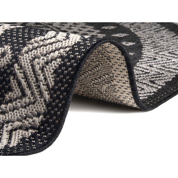 Черен и сив килим за открито Кръгъл, ø 120 cm - Ragami-image-2