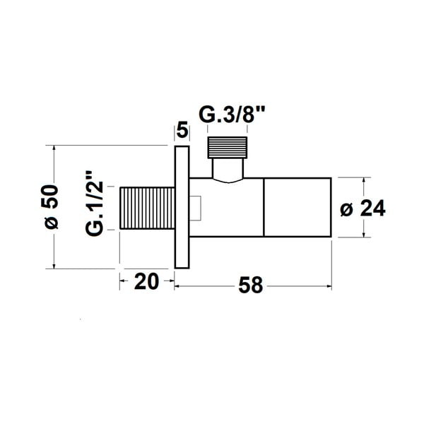 Ъглов вентил с розетка – Sapho-image-2
