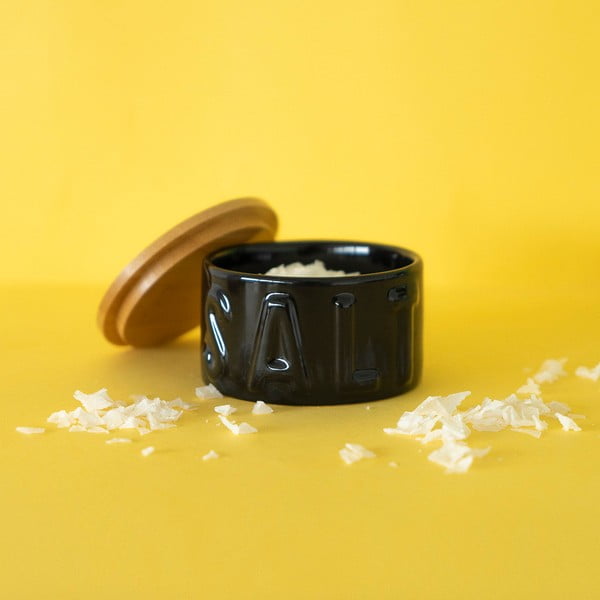 Черна керамична кутия за сол - Balvi-image-1