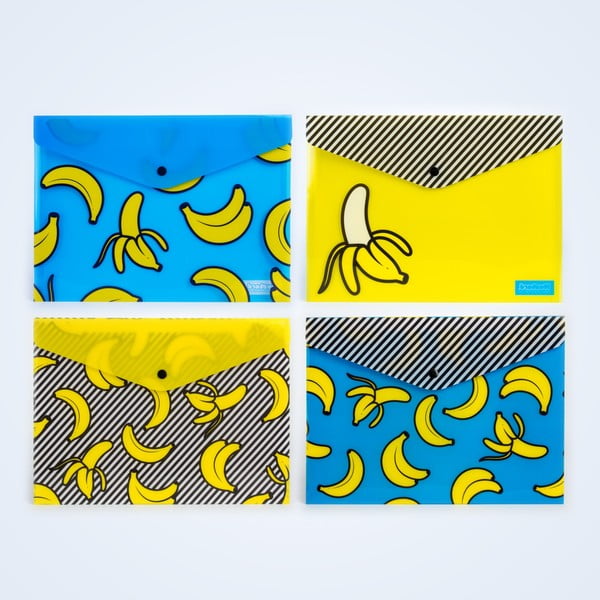 Комплект от 4 плика за документи Banana - Just Mustard