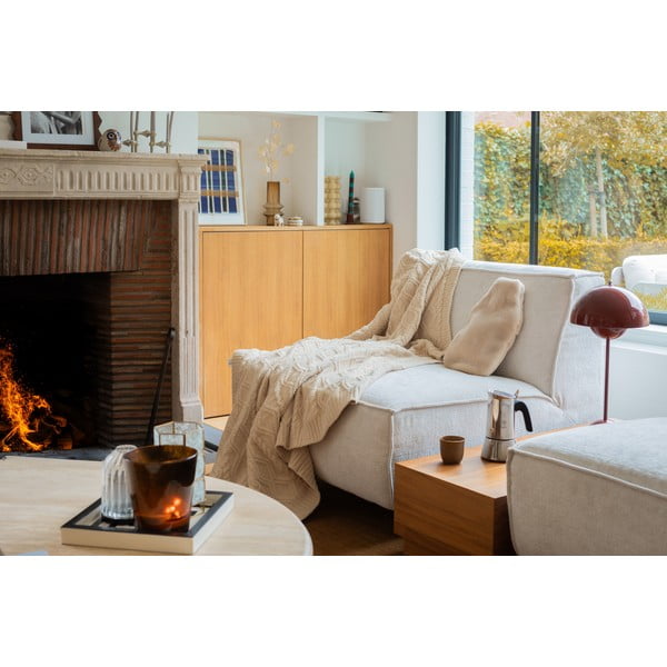 Одеяло от микроплюш в цвят слонова кост 130x170 cm Aspen – Tiseco Home Studio-image-1