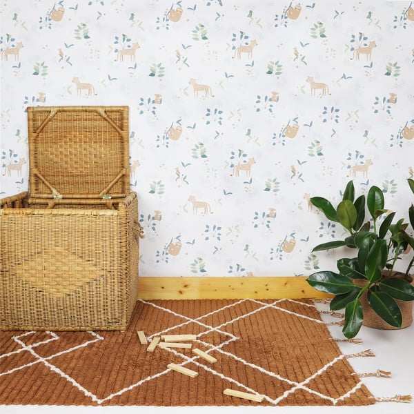 Кафяв ръчно изработен памучен килим , 100 x 150 cm Lassa - Nattiot-image-1