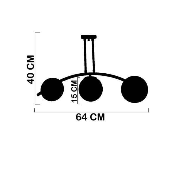 Жълто-черна лампа за таван със стъклен абажур ø 15 cm Yay - Squid Lighting-image-3