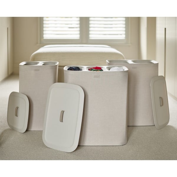 Бежов текстилен кош за пране 90 l Tota Trio – Joseph Joseph-image-4