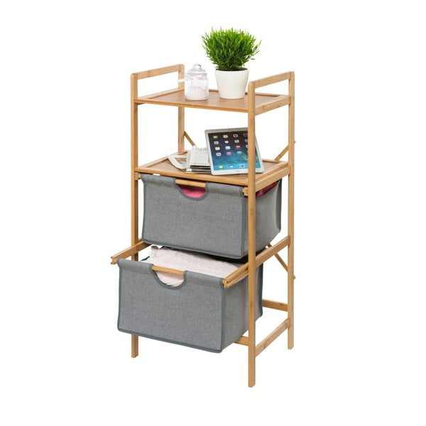 Сив/кафяв бамбуков рафт за баня 44x96 cm Bahari – Wenko-image-3