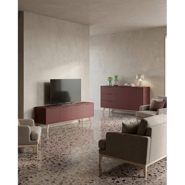 Теракотена матова маса за телевизор 140x53x40 cm Campus – Marckeric-image-1