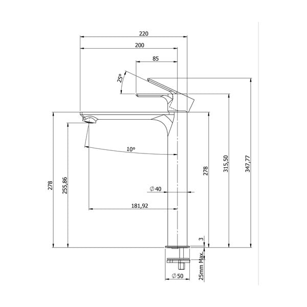 Бяла стояща батерия за мивка Pax – Sapho-image-1