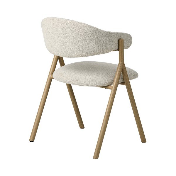 Кремав/в естествен цвят тапициран трапезен стол с подлакътници Frances – Unique Furniture-image-3