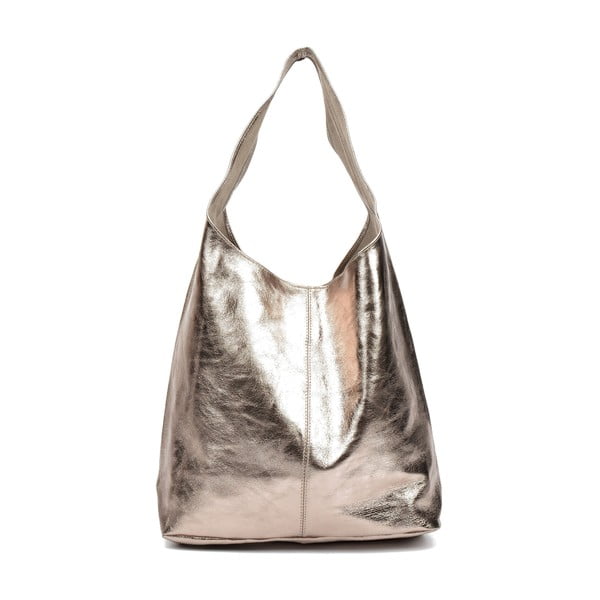 Златна кожена чанта Lucia - Sofia Cardoni-image-1