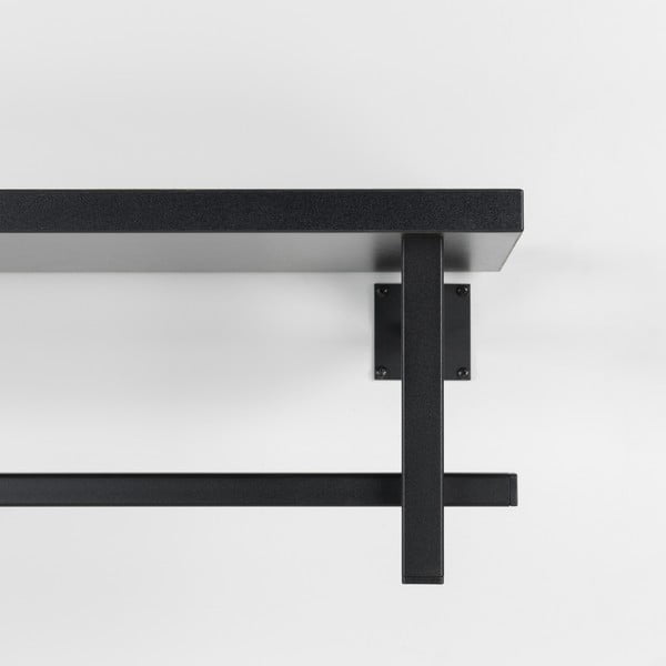 Черна метална стенна закачалка с рафт 76 cm Simplon – Spinder Design-image-4