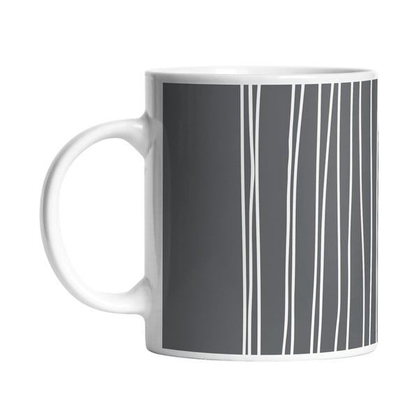 Hrnek Black Shake White Stripes in Grey, 330 ml