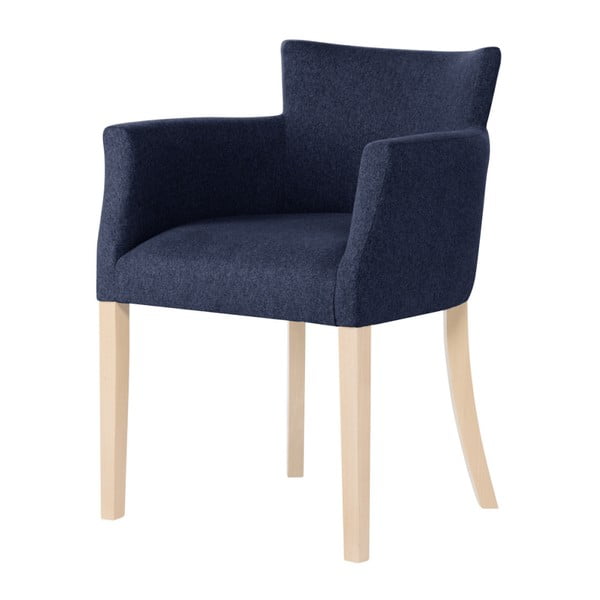 Tmavě modrá židle s hnědými nohami Ted Lapidus Maison Santal
