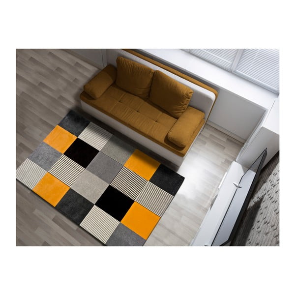 Оранжев и сив килим Gladys Lento, 80 x 150 cm - Universal-image-1