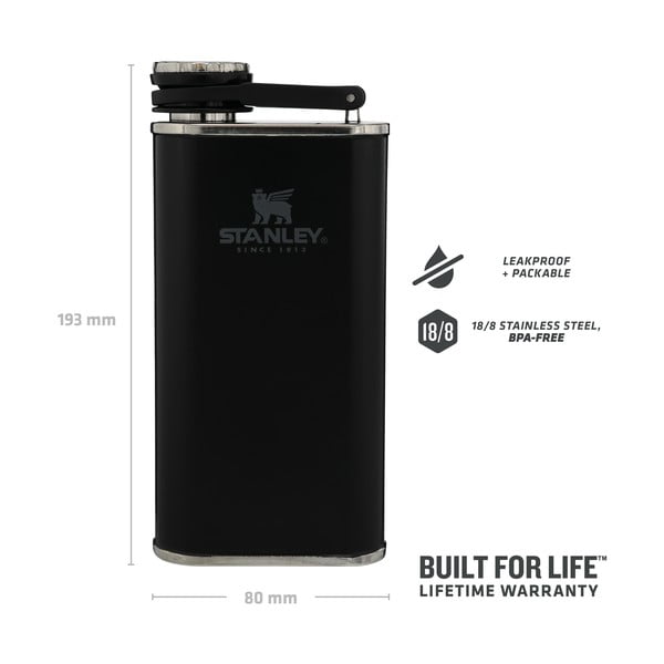 Черна колба от неръждаема стомана 230 ml Easy-Fill Wide Mouth Flask Black – Stanley-image-4
