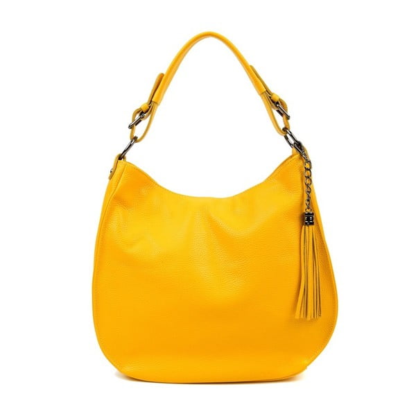Жълта кожена чанта Paresso - Luisa Vannini