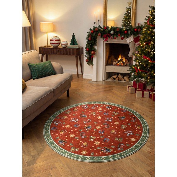 Червен /зелен кръгъл килим с коледен мотив ø 200 cm Toy's Delight Nostalgic Noel Red Green – Villeroy&Boch-image-1