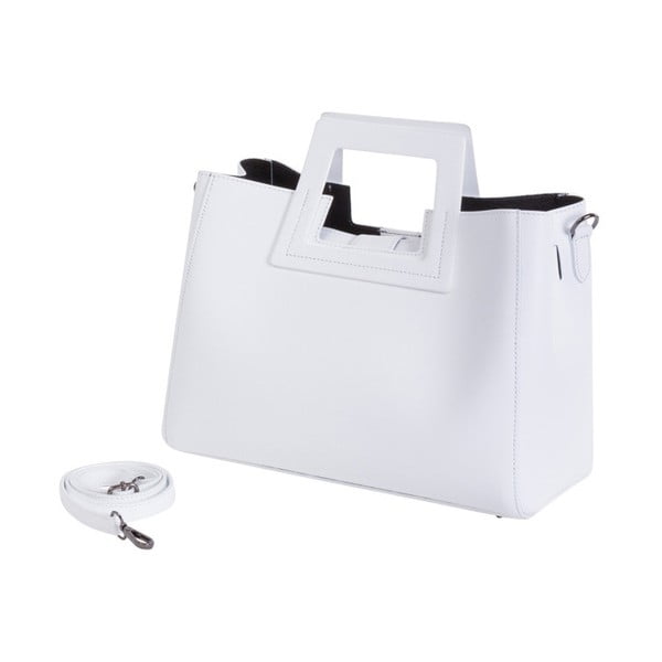 Бяла чанта от естествена кожа Pietro - Andrea Cardone