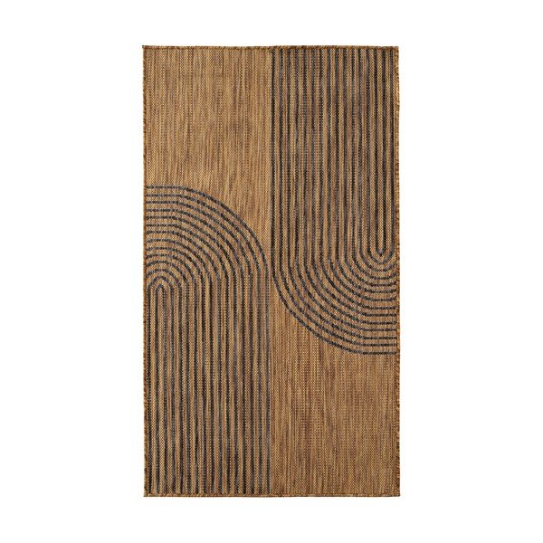 Черен/кафяв килим за открито и закрито 80x150 cm Mira 1453 – Ayyildiz Carpets