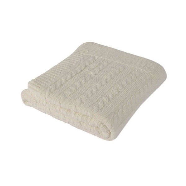 Кремаво бяло бебешко одеяло със смес от памук Lexie, 90 x 90 cm - Homemania Decor