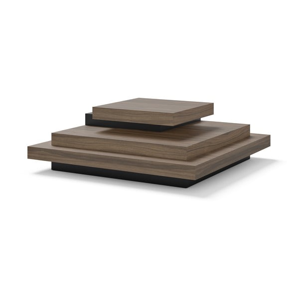 Масичка за кафе с декор от орех в черно-природен цвят 110x110 cm Slate - TemaHome-image-2