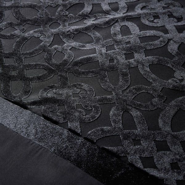 Черно двойно  спално бельо 200x200 cm Lattice Cut – Catherine Lansfield-image-3