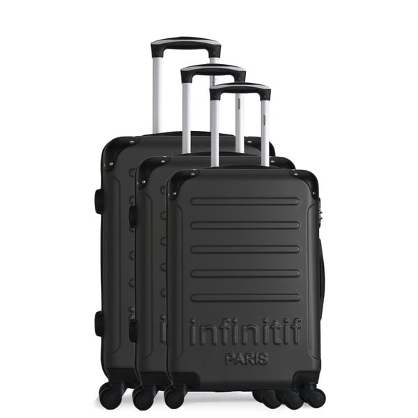 Комплект от 3 тъмно сиви пътнически куфара на колелца Horten-A - Infinitif
