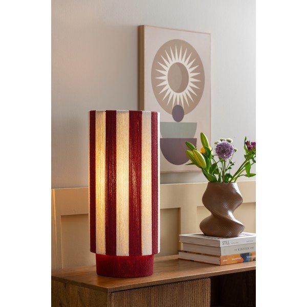 Червена/бяла въжена настолна лампа (височина 58 cm) Vienna Stripes – Leitmotiv-image-1