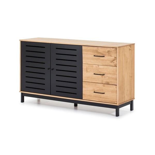 Комод с дървена конструкция и черни детайли , ширина 141 cm Alessia - Marckeric-image-3