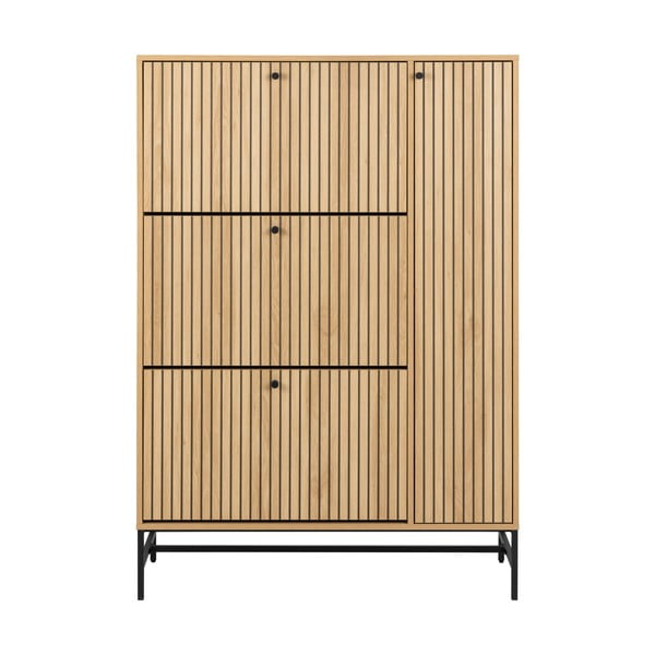 Накланяща се стойка за обувки от дъбов декор  в естествен цвят 99x140x35 cm Albany  – Actona-image-4