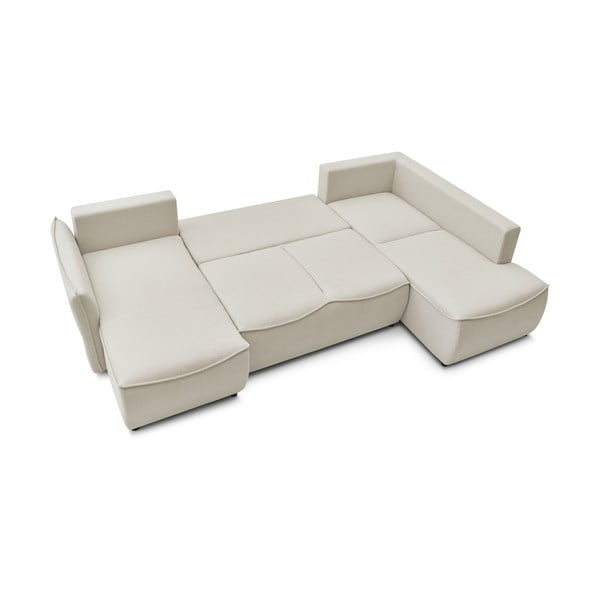 Кремав разтегателен диван (десен ъгъл) Leon - Bobochic Paris-image-3