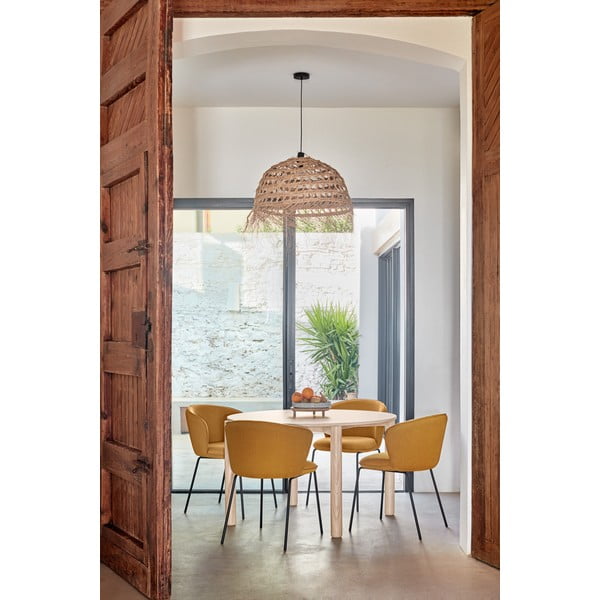 Тапицирани трапезни столове в комплект 2 бр. в цвят горчица Add – Teulat-image-1