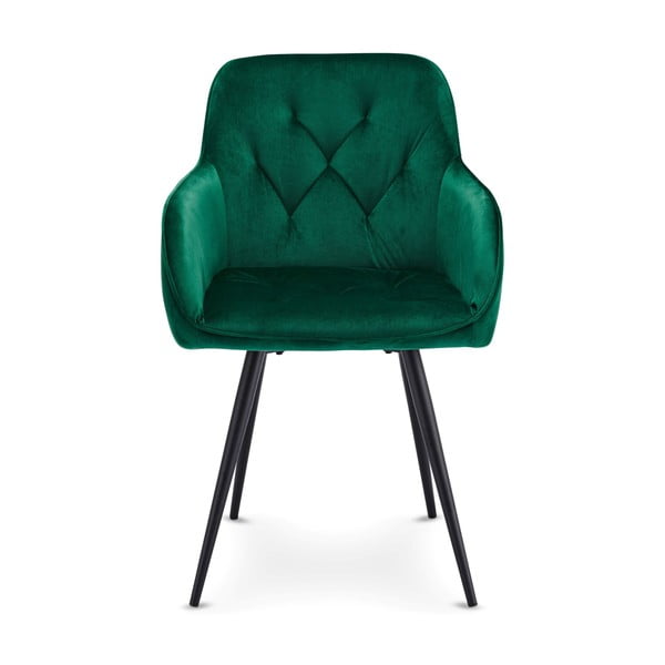 Зелени кадифени трапезни столове в комплект от 2 Nadja - Furnhouse-image-1