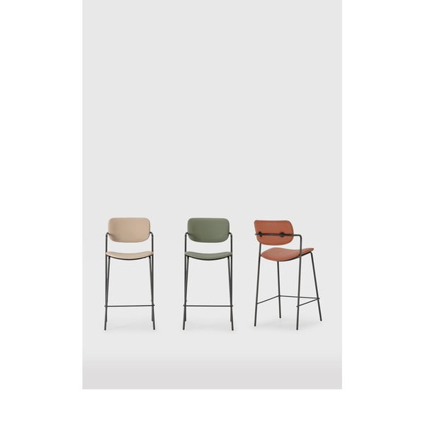 Бар столове в комплект от 2 бр. в тухлен цвят (височина на седалката 68 cm) Maika – Marckeric-image-1