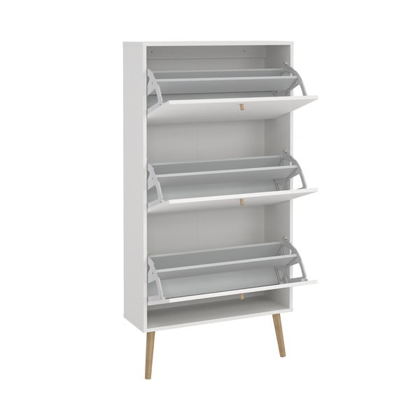 Бял шкаф за обувки с панти Bodo - Tvilum-image-4