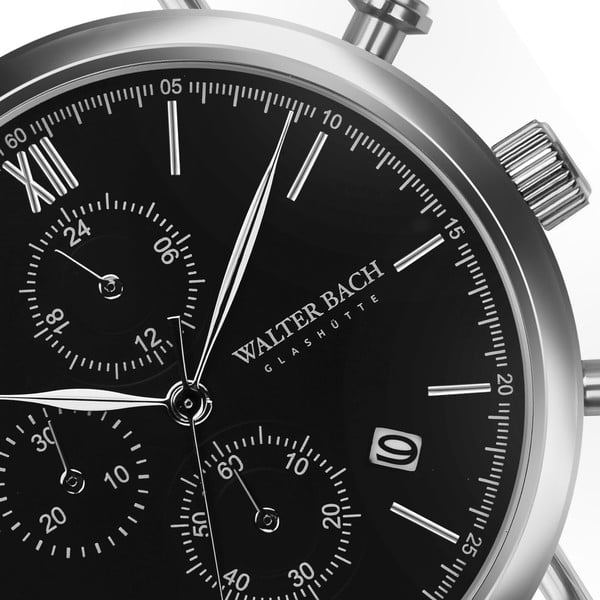 Мъжки часовник с каишка от неръждаема стомана в сребрист цвят - Walter Bach-image-2