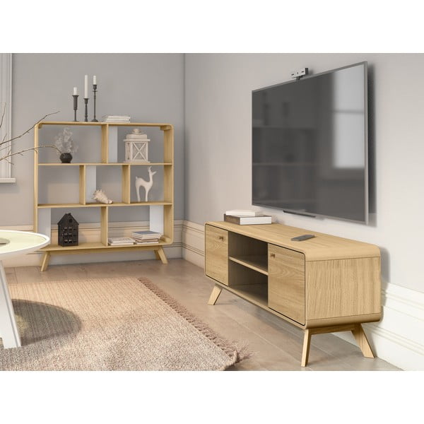 Библиотека от декор от дъб  естествена 122x126 cm Caitlin – Støraa-image-1