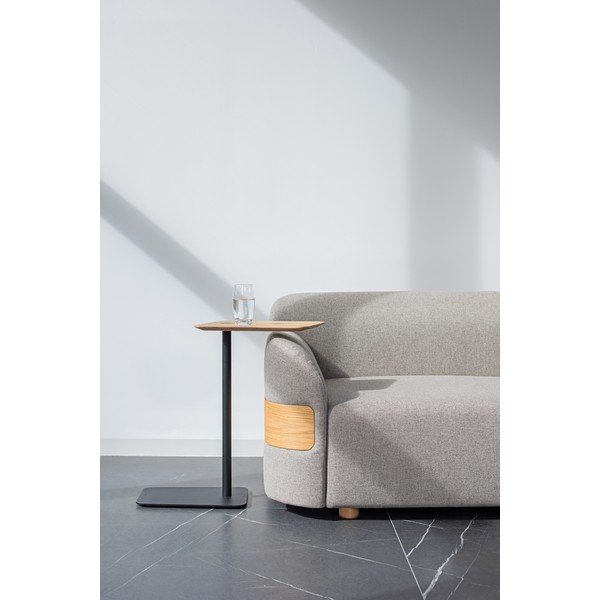 Светлосив модул на дивана (в левия ъгъл) от смес от вълна и лен Hugg - Gazzda-image-1