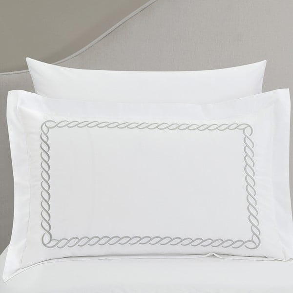 Бяло двойно удължено спално бельо от памучен сатен с включен долен чаршаф/6 части 240x220 cm Whispered Serenity – Mila Home Luxury-image-3